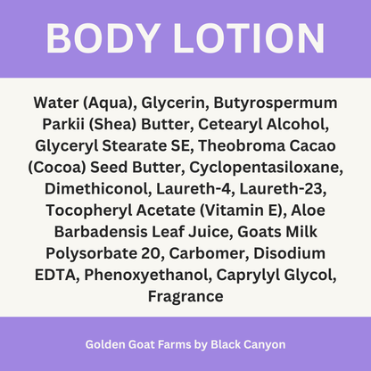 Golden Goat Farms Lemon & Lavender Scented Goat Milk Body Lotion