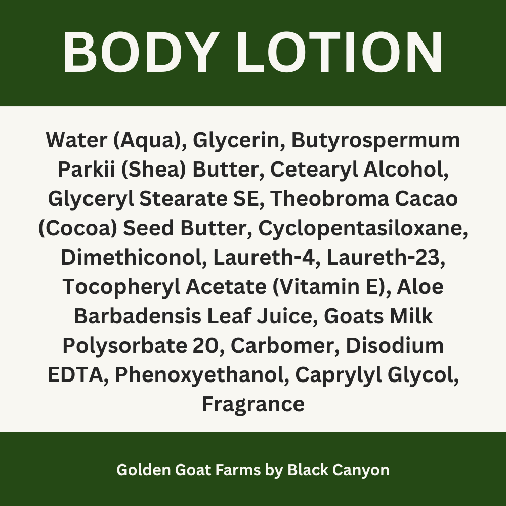 Golden Goat Farms Tomato Leaf Scented Goat Milk Body Lotion
