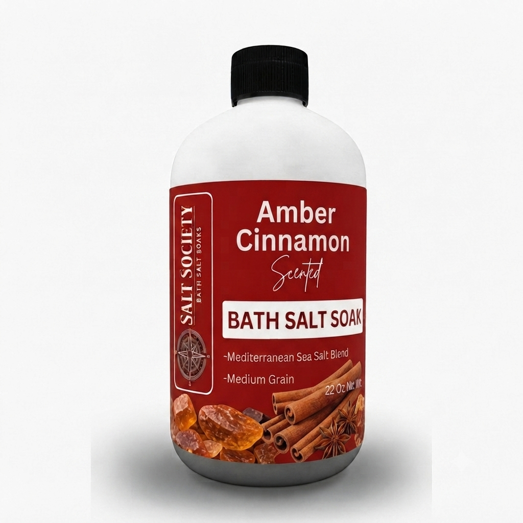 Amber Cinnamon Scented Mediterranean Sea Salt Bath Soak