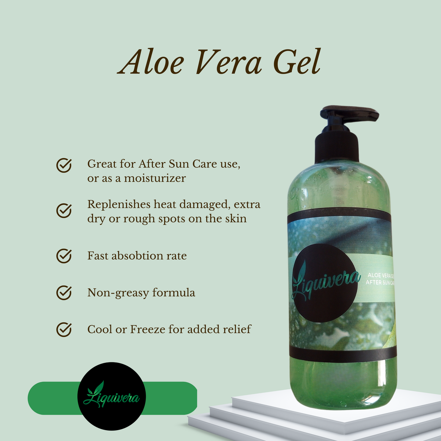 Liquivera Lemon Mint Scented Aloe Vera Gel After Sun Care