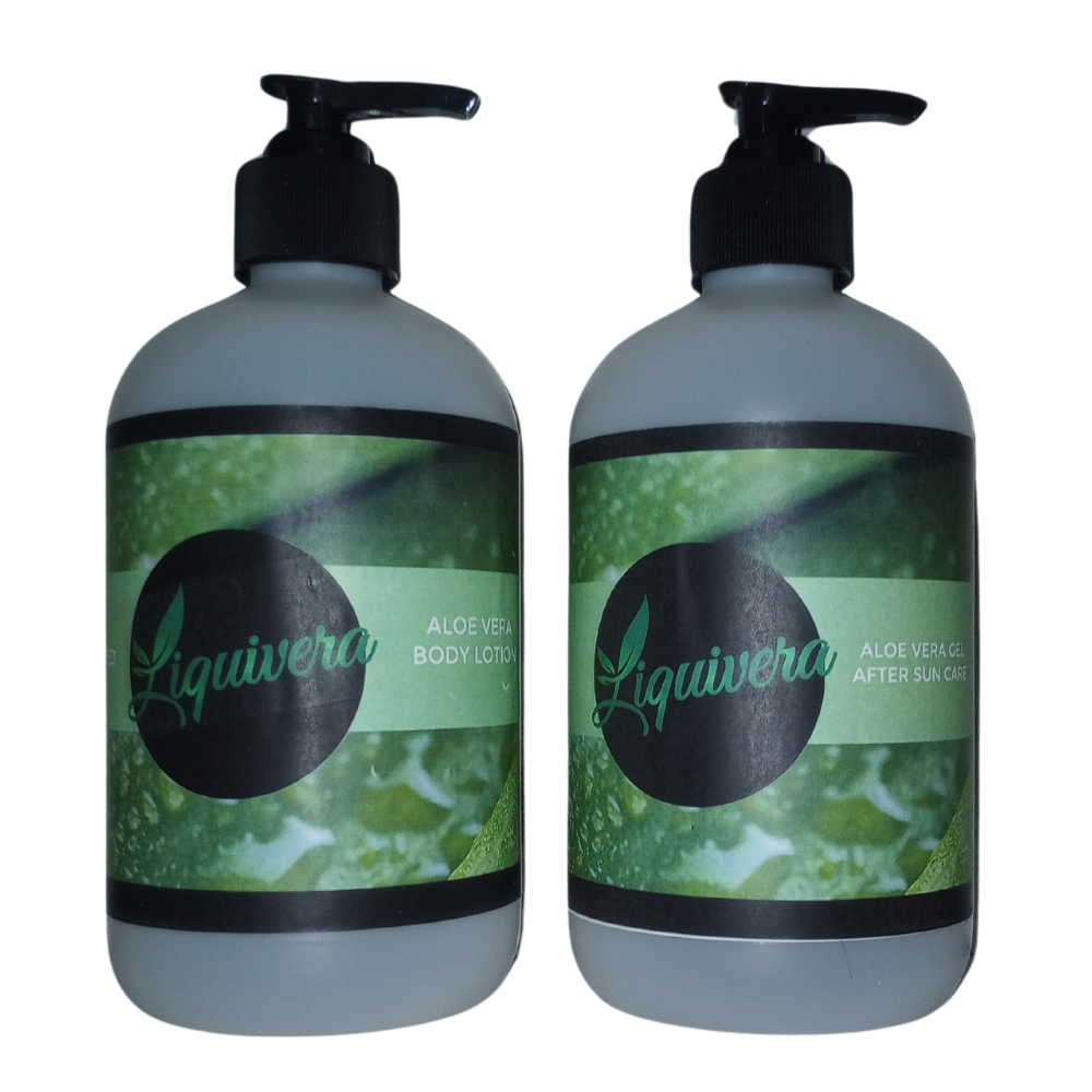 Liquivera Spring Mint Scented Body Lotion and Aloe Vera Gel Set