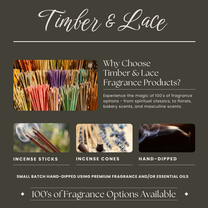 Timber & Lace Tobacco Vanilla Scented Hand-Dipped Charcoal Incense Sticks