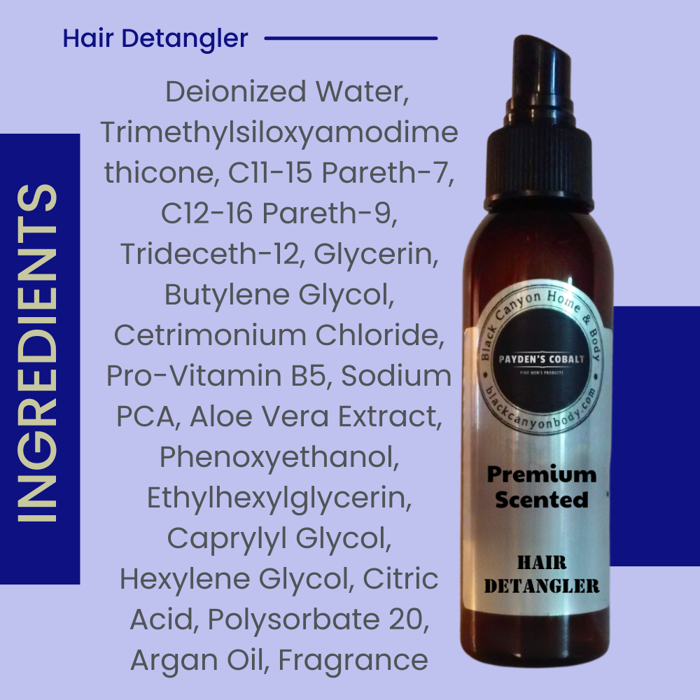 Payden's Cobalt Bergamot & Cedarleaf For Men Scented Hair Detangler with Argan Oil