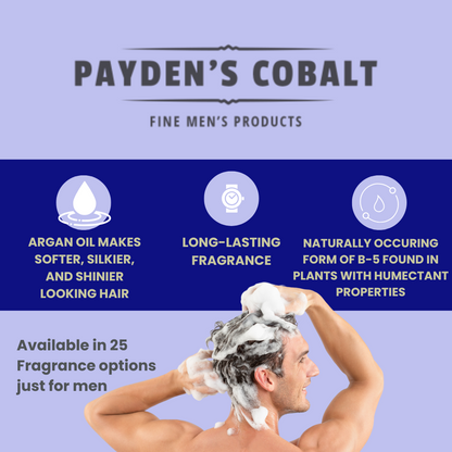 Payden's Cobalt Cashmere & Oakmoss For Men Scented Hair Shampoo with Argan Oil