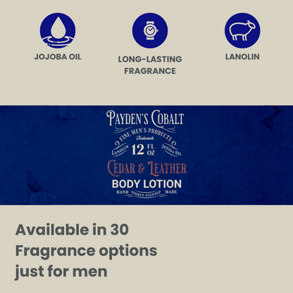 Payden's Cobalt Cedar & Leather For Men Scented Body Lotion