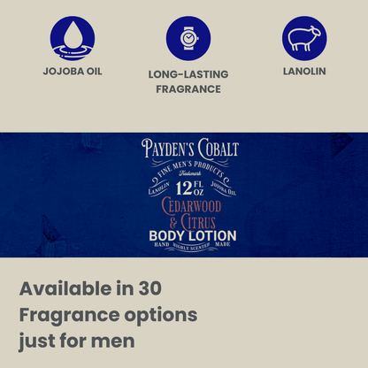 Payden's Cobalt Cedarwood & Citrus For Men Scented Body Lotion