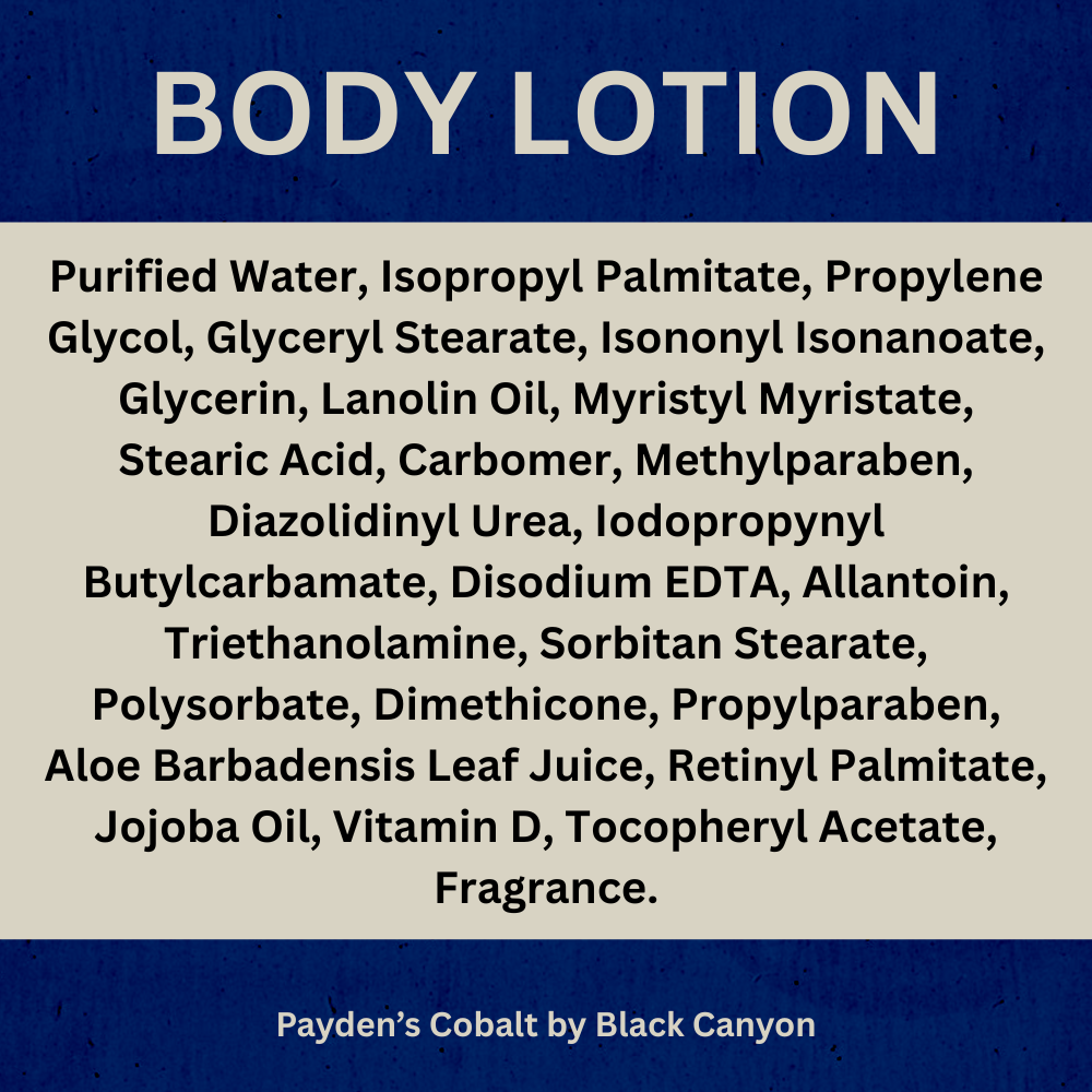 Payden's Cobalt Bay Rum For Men Scented Body Lotion