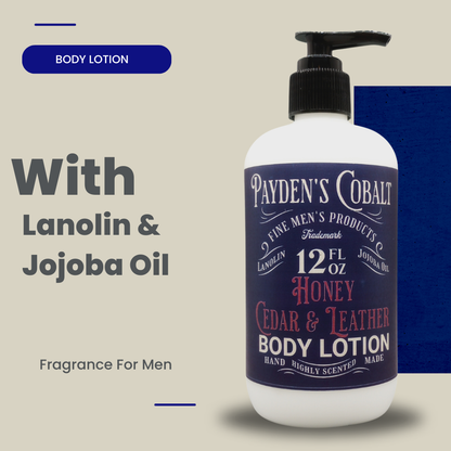 Payden's Cobalt Honey Cedar & Leather For Men Scented Body Lotion