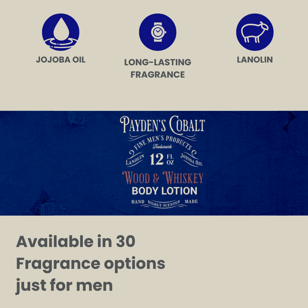 Payden's Cobalt Wood & Whiskey For Men Scented Body Lotion