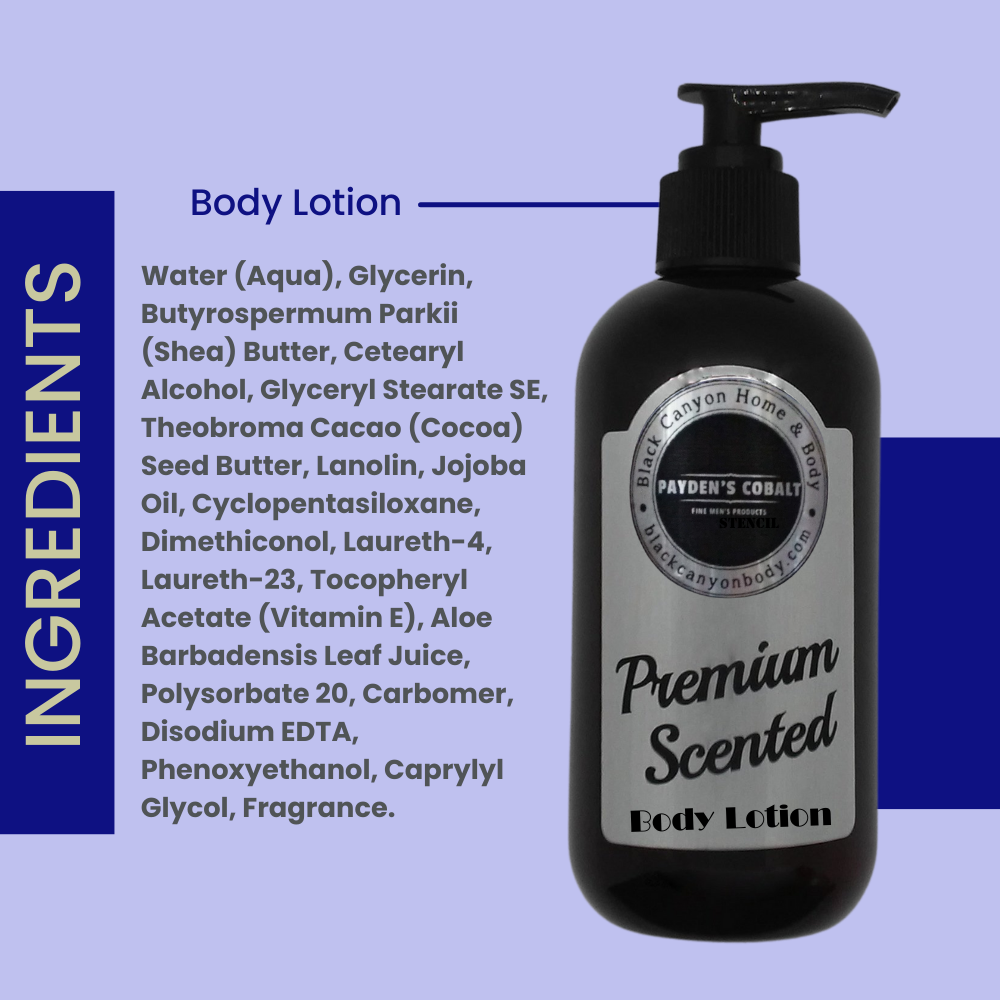 Payden's Cobalt Bergamot & Cedarleaf For Men Scented Luxury Body Lotion With Lanolin and Jojoba Oil