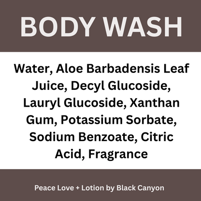Peace Love + Lotion Frankincense & Golden Myrrh Scented Natural Body Wash