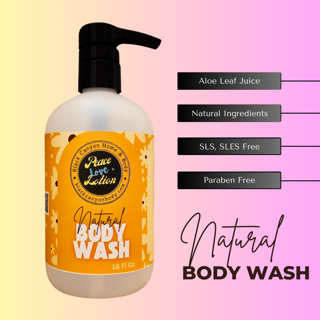 Peace Love + Lotion Raspberry & Plum Blossom Scented Natural Body Wash