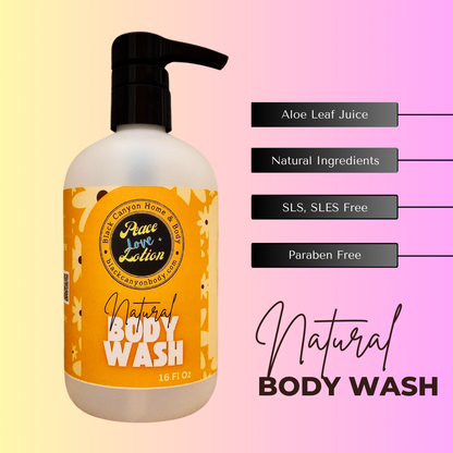 Peace Love + Lotion Raspberry & Plum Blossom Scented Natural Body Wash