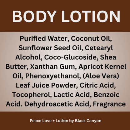 Peace Love + Lotion Amber Vanilla Scented Natural Body Lotion
