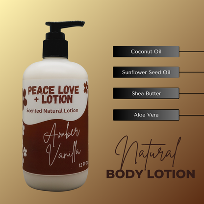 Peace Love + Lotion Amber Vanilla Scented Natural Body Lotion