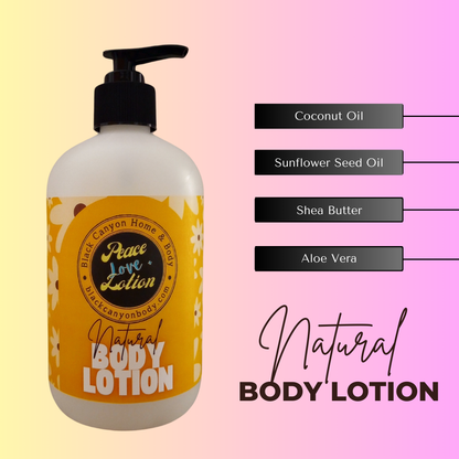 Peace Love + Lotion Black Vanilla & Vetiver Scented Natural Body Lotion
