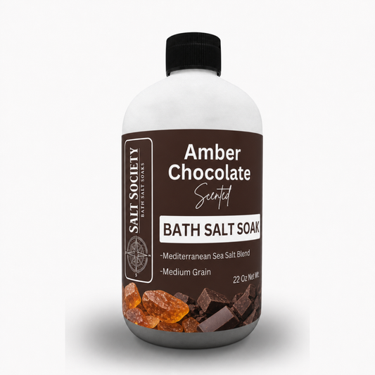Amber Chocolate Scented Mediterranean Sea Salt Bath Soak
