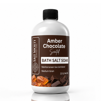 Amber Chocolate Scented Mediterranean Sea Salt Bath Soak