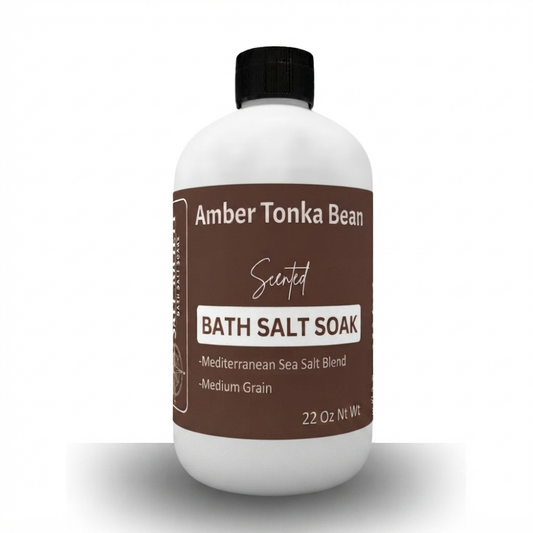 Amber Tonka Bean Scented Mediterranean Sea Salt Bath Soak