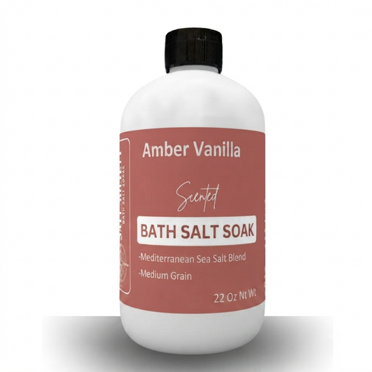 Amber Vanilla Scented Mediterranean Sea Salt Bath Soak